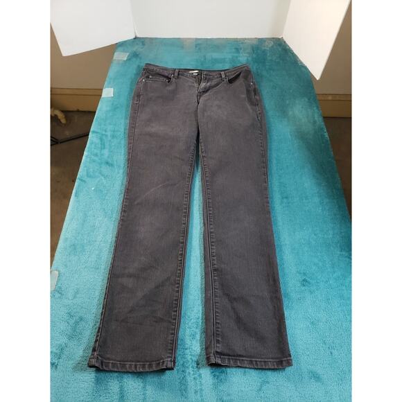 Levis 505 Jeans Sz 4 Womens Black Pants Stretch Ladies Denim Mid Rise Straight - Picture 1 of 15